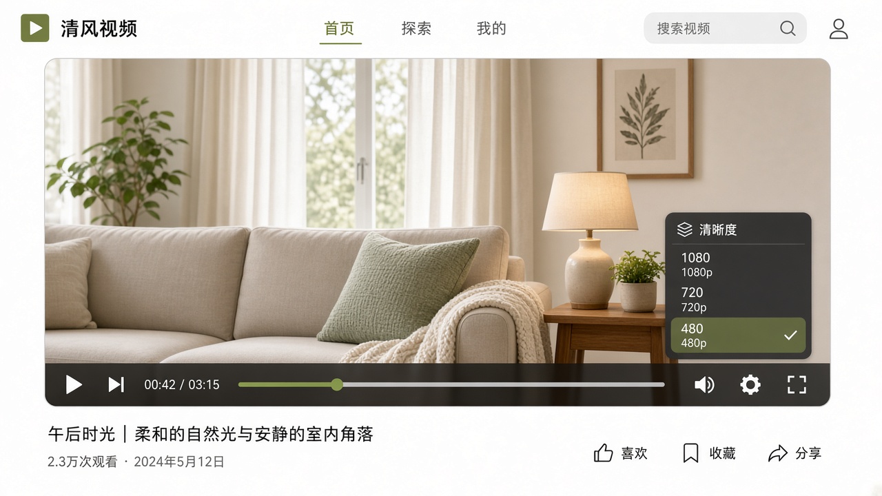 播放器清晰度 480 720 1080