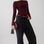 Coraline Long Sleeve Sheer Top - Burgundy