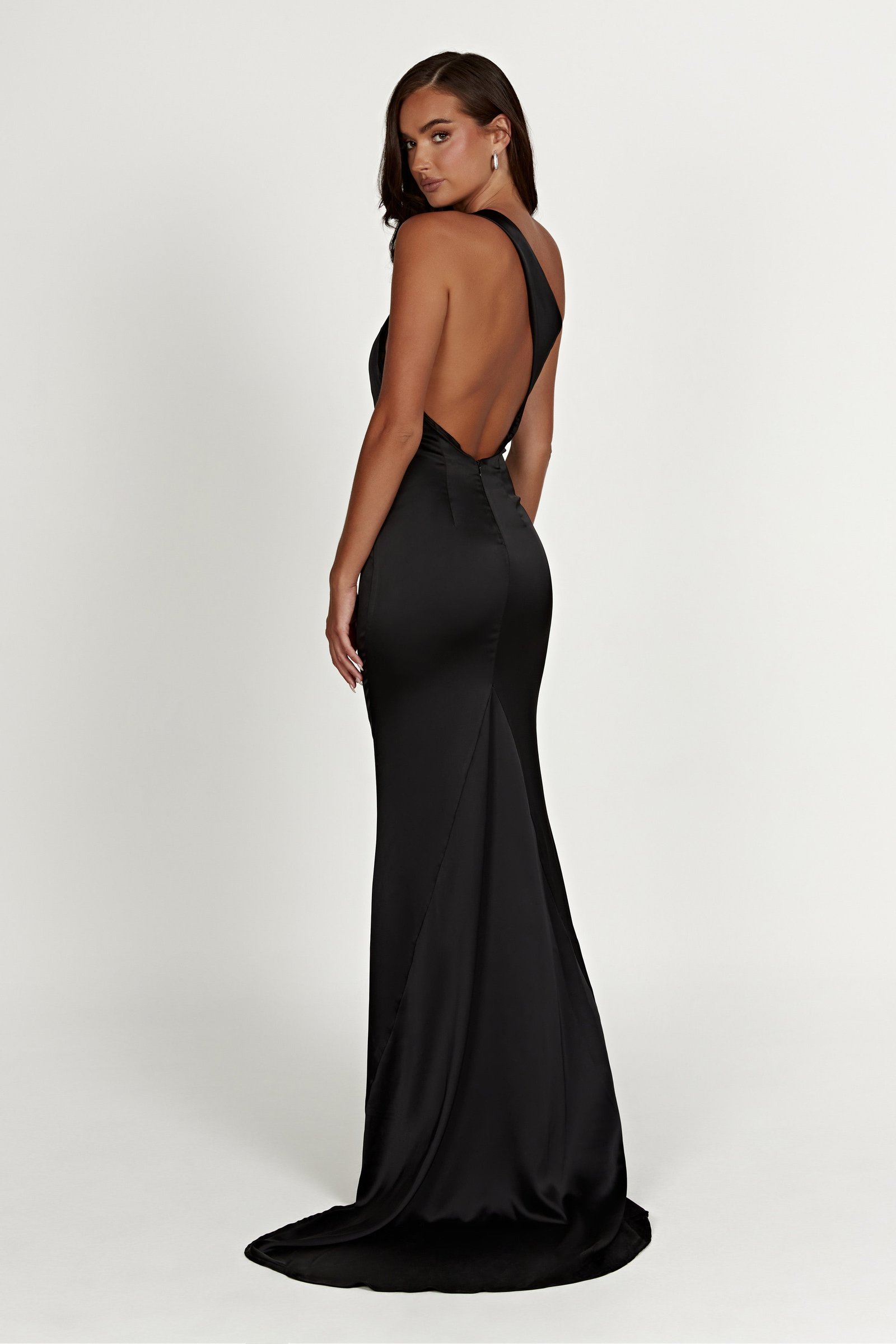 20230118-meshki-ecomm-bridal-nat9905-1 Harper One Shoulder Gown - Black - Image 1