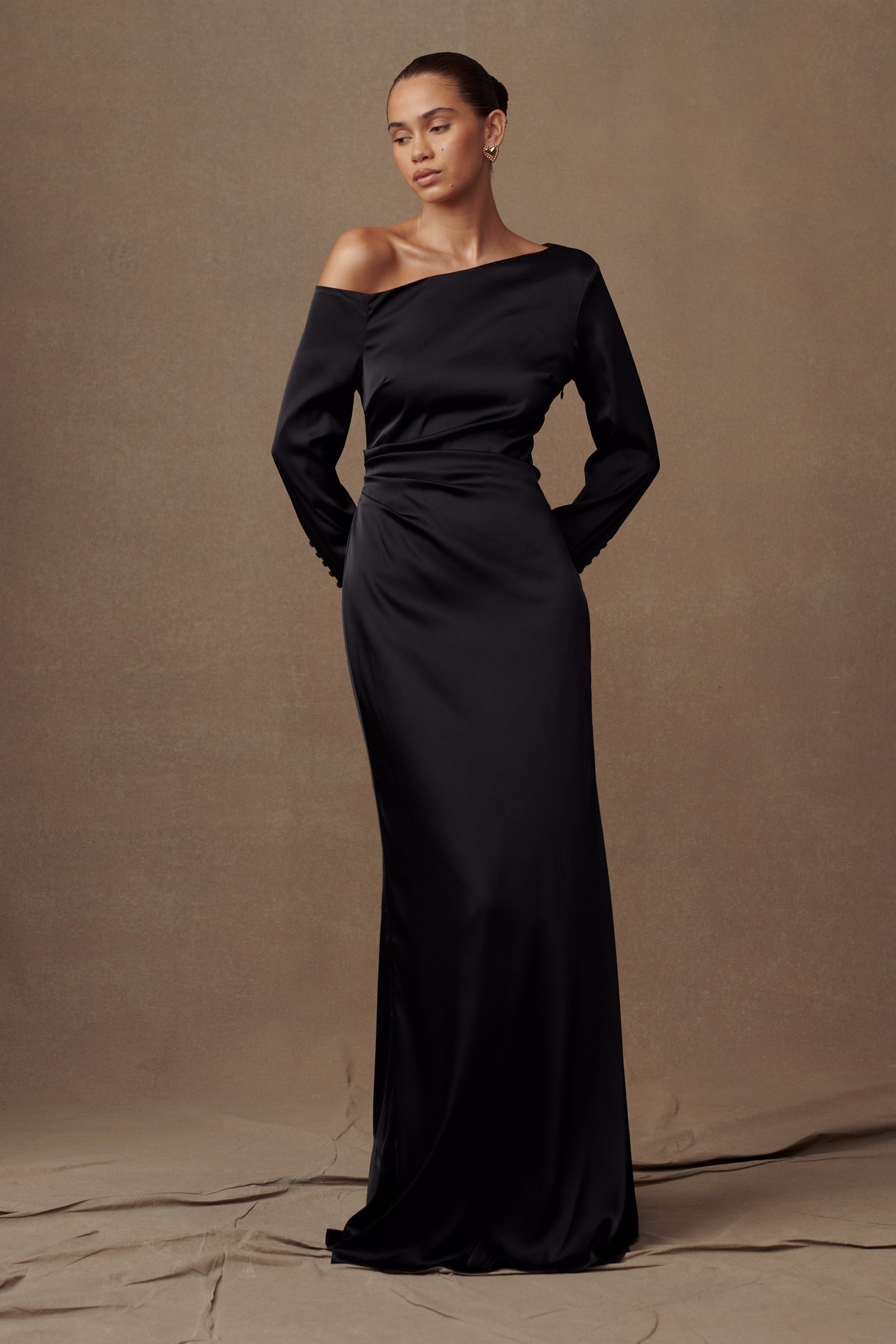 240202_MESHKI_Ethereal_New_Arrivals_13_752-1 Avery Long Sleeve Maxi Dress - Black - Image 1