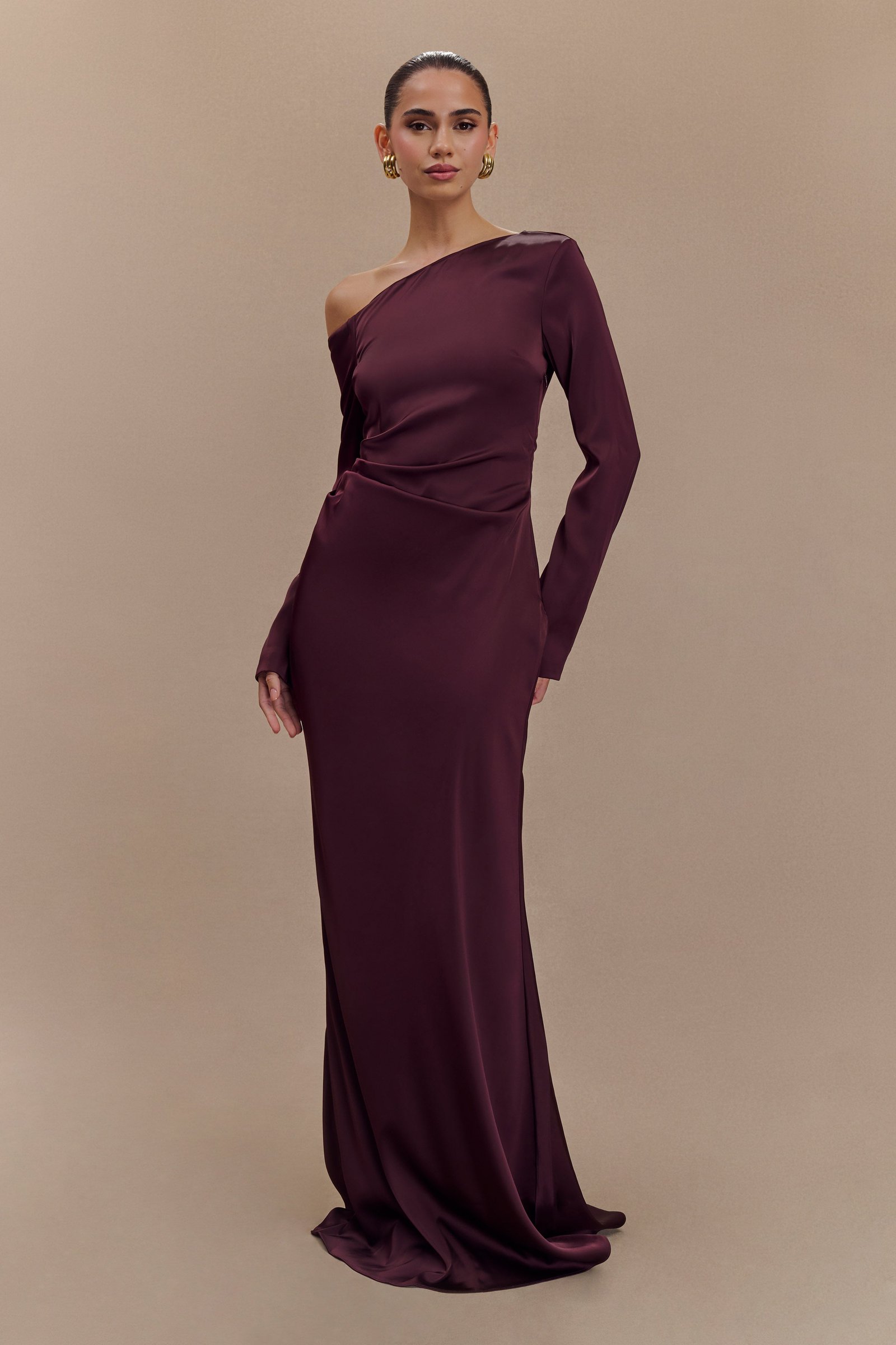 241021_MESHKI_ReshootTranquility_SegrettiDrp1_10_486 Avery Long Sleeve Maxi Dress - Plum - Image 1