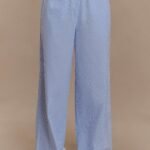 Hansen Wide Leg Pants - Blue Pinstripe