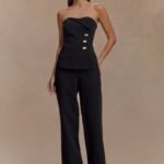 Lindie Straight Leg Suiting Pants - Black