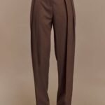 Penelope Pleated High Waisted Pants - Chocolate