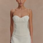 Jaime Spaghetti Strap Suiting Top - Ivory