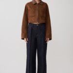 Remy Faux Suede & Leather Collared Jacket - Tan