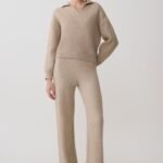 Evan Knit Wide Leg Pants - Beige Marle
