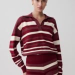Philly Stripe Long Sleeve Knit Jumper - Burgundy/Cream