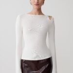Ricky Knit Long Sleeve Longline Top - Ivory