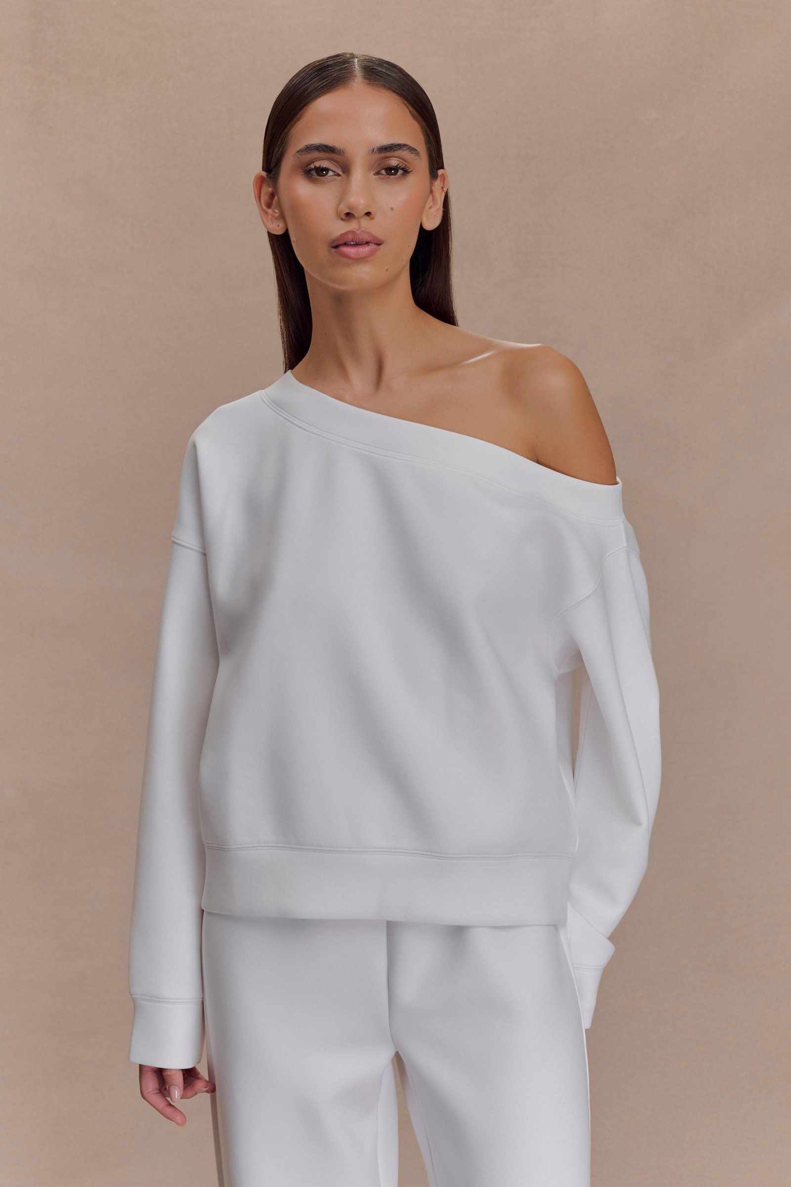 250401_MESHKI_Wild_Oasis5_03_178 Aiden Slouchy Crew Jumper - Ivory - Image 1