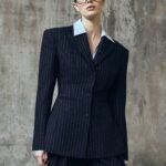 Bellamy Cinched Blazer - Navy Pinstripe