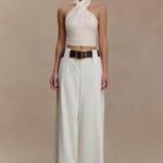 Arlo Wide Leg Suiting Trouser - Ivory