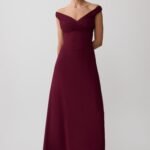 Mabel Off Shoulder Chiffon Maxi Dress - Merlot