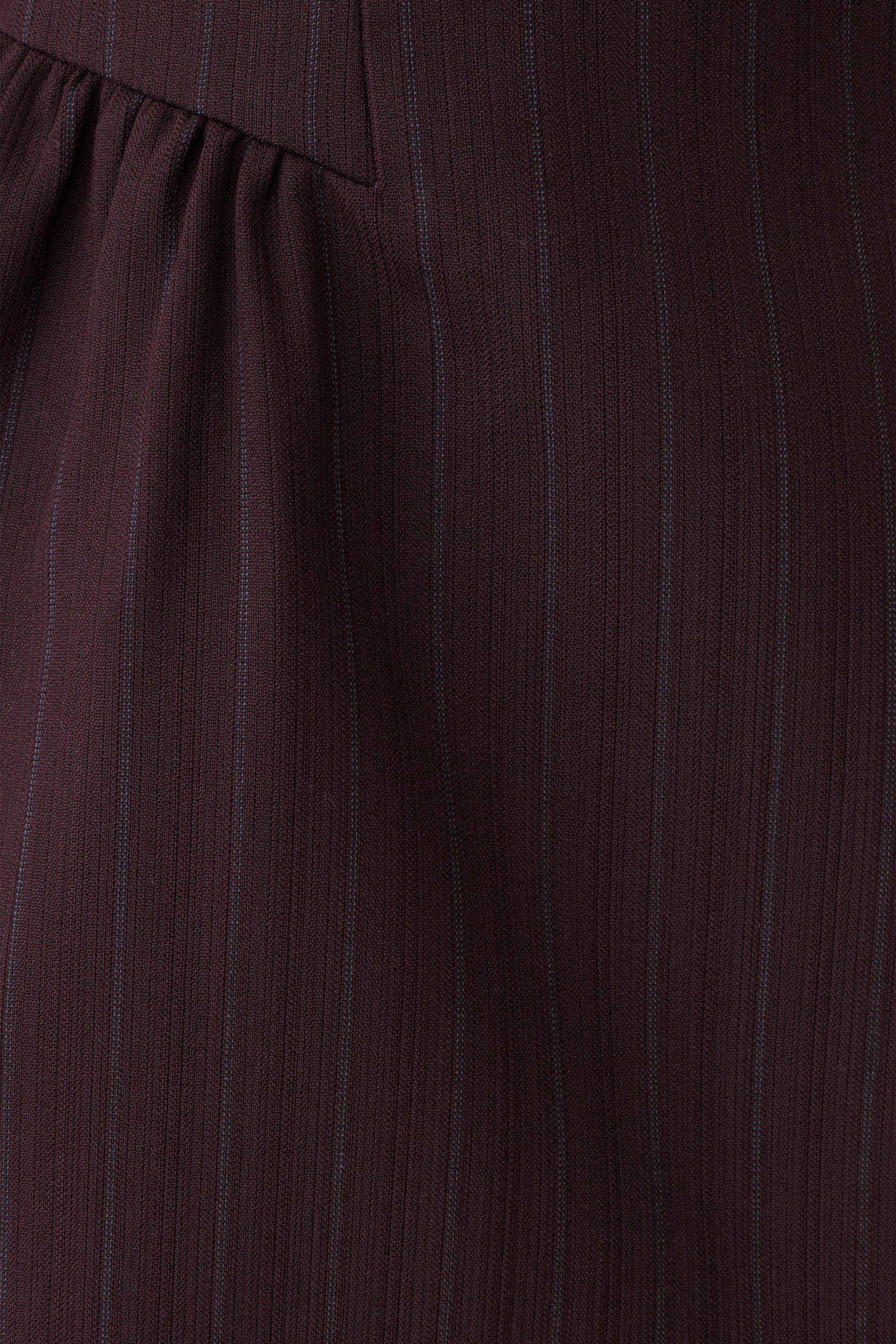 Hallie Boat Neck Mini Dress - Plum Pinstripe - Image 10