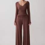 Dewi Wide Leg Modal Pants - Chocolate