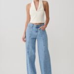 Roy Mid Rise Wide Leg Denim Jeans - Classic Blue