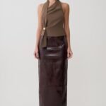 Marina Halter Top With Hardware - Cacao Brown