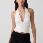 Peregrine Modal Gathered Halter Top - White