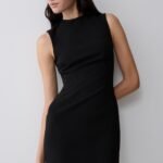 Fion Sleeveless Stretch Crepe Mini Dress - Black