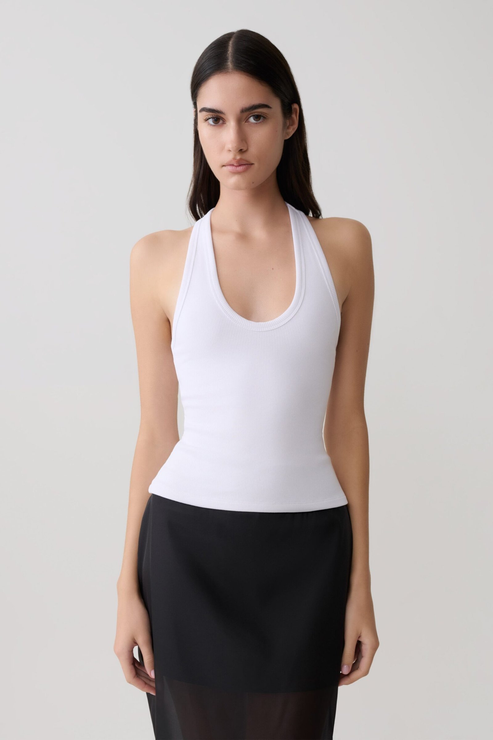 260428_MESHKI_Resort_5_24_1131 Actress Ribbed Tank - White - Image 1
