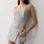 Bailey Wrap Skirt Mini Dress - Charcoal Marle