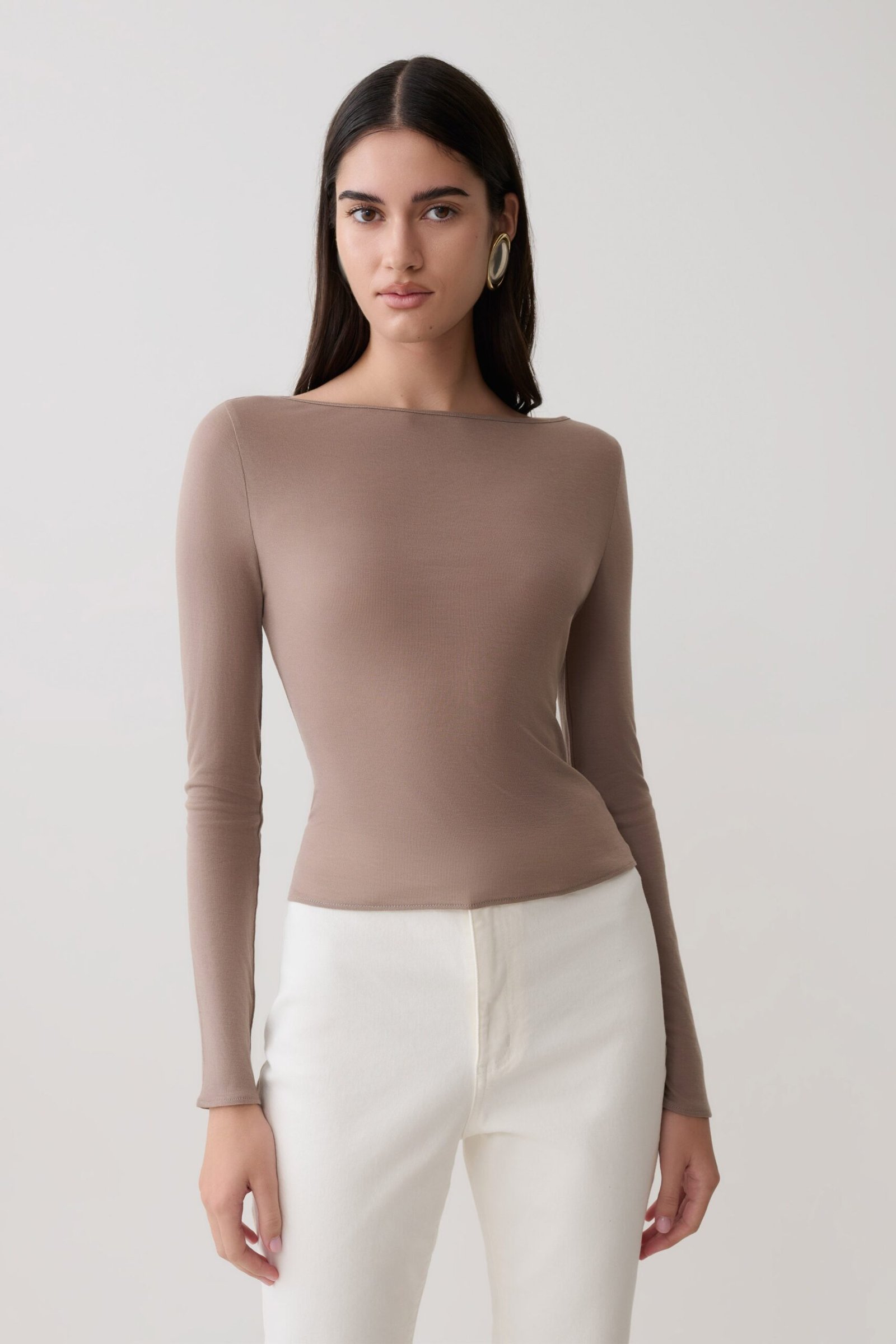 260428_MESHKI_Resort_5_31_1465 Coraline Long Sleeve Sheer Top - Neutral - Image 1