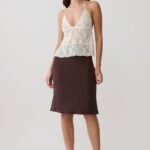 Greer Knee Length Skirt - Espresso