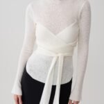 Lawson Wrap Knit Long Sleeve Top - White