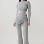 Keaton Modal Straight Leg Overlay Pant - Grey Marle