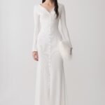 Tanya Buttoned Long Sleeve Maxi Dress - White