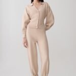 Blaine Knit Cuffed Wide Leg Pants - Oat Marle