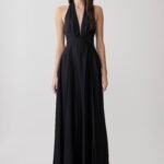 Rebecca Halter Buttoned Maxi Dress - Black