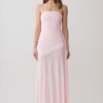 Monet Strapless Ruched Mesh Maxi Dress - Ballet Pink