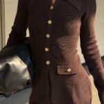 Suzie Ribbed Long Sleeve Longline Top - Chocolate