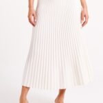 Twyla Pleated Suiting Maxi Skirt - Ivory