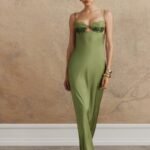 Fiorella Embellished Satin Maxi Dress - Pistachio